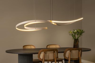 Lucide SLALOM - Pendant light - LED Dim. - CCT - 1x80W 2200K/4000K - Cream - Premium